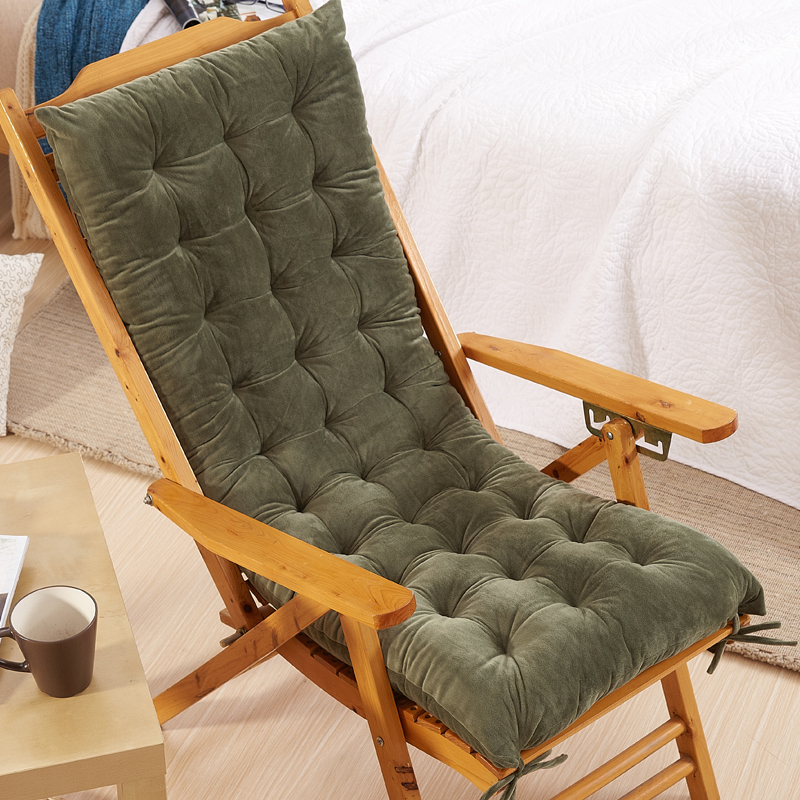 秋冬加厚金丝绒现代纯色时尚折叠椅老人椅M沙发坐垫躺椅垫摇椅垫