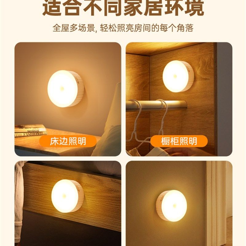 自动人体传感器夜间灯泡家庭走廊走廊Led充电声光控制衣柜走廊楼
