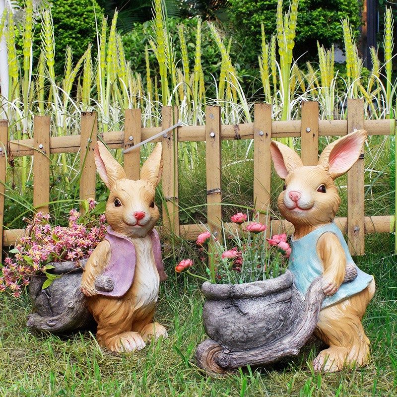 别墅庭院花园摆件户外创意卡通兔子花盆院子装饰园林景观雕塑小品,家居饰品,装饰摆件,淘宝优惠券,粉丝福利购,淘宝优惠卷