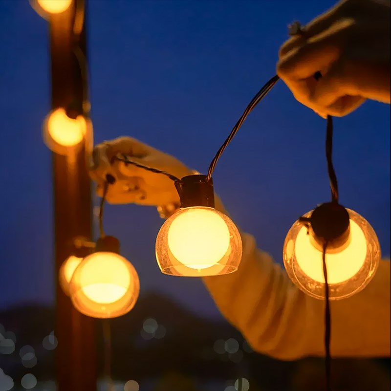 太阳能圆球泡g泡球串灯户外防水露营装饰氛围灯民宿花园景观庭院