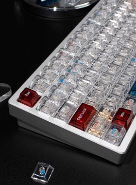 银河透明磁轴机械键盘键帽PC移印原厂156键适配wooting made68等