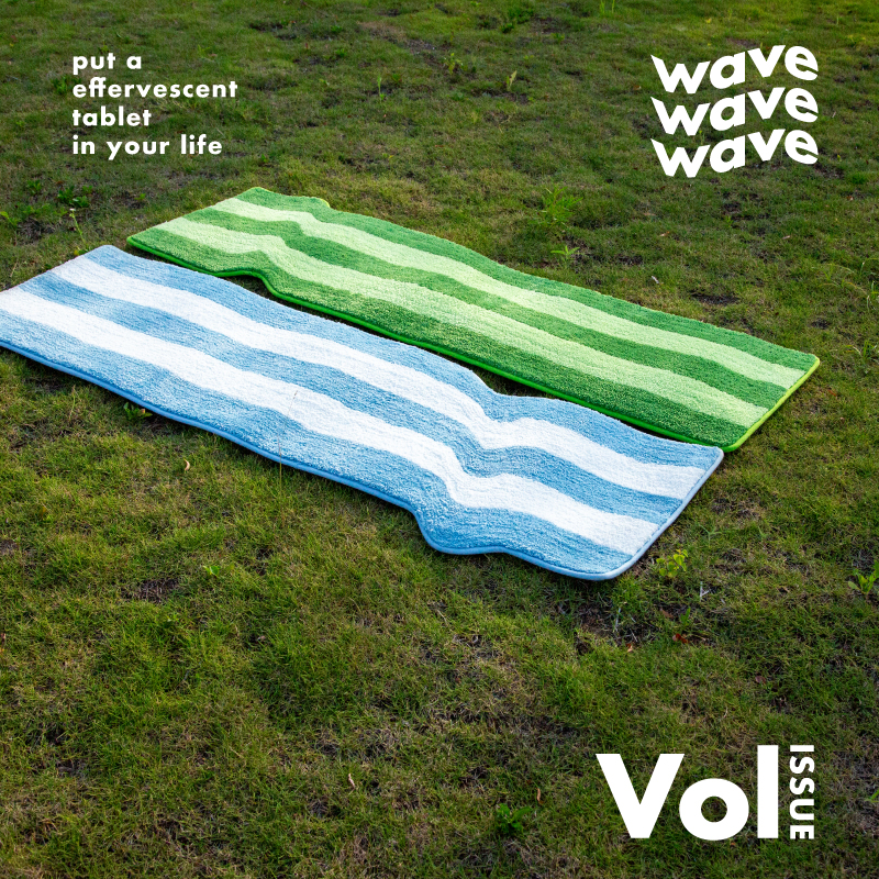 泡腾wave夏日清凉u色系卧室地毯床边毯简约波浪条纹飘窗垫