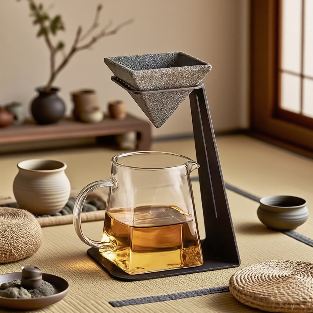高档无孔茶滤茶漏套组四方来财家用手工陶瓷过滤咖啡滤功夫茶具分图片