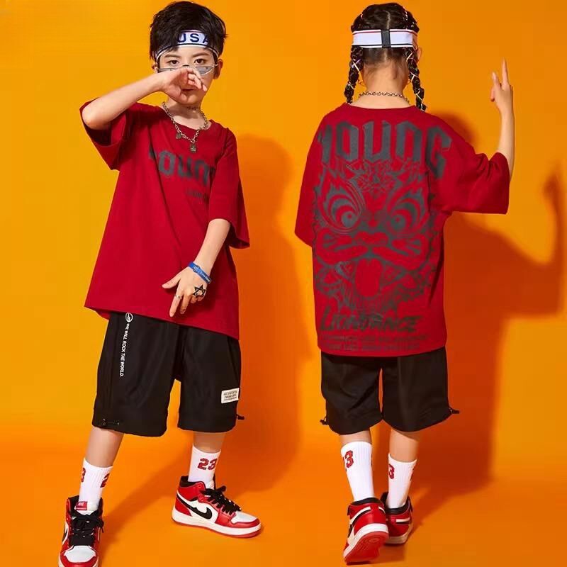 速发街舞套少男孩中国风装儿嘻哈国潮帅表潮酷舞蹈服装孩团体气演