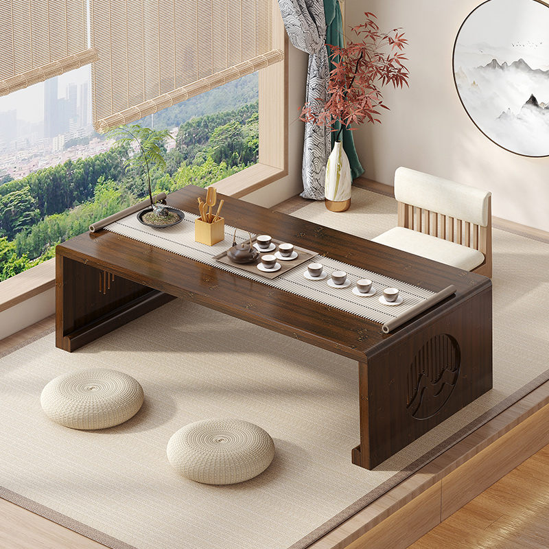 速发可折叠飘桌小桌子炕桌家用坐榻米茶桌小茶几免安装矮窗子榻地