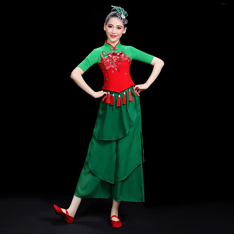 速发套歌服演出服202扇新款中国风古典舞蹈服装飘逸5子舞服秧装艺
