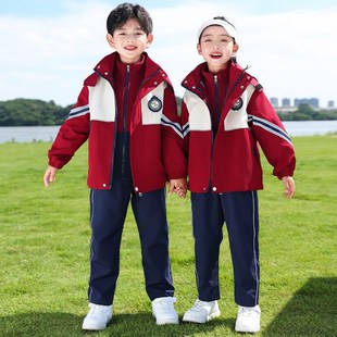 速发幼儿园班件春服款 小学生校秋秋冬 园服三服套冲锋衣加厚运动装