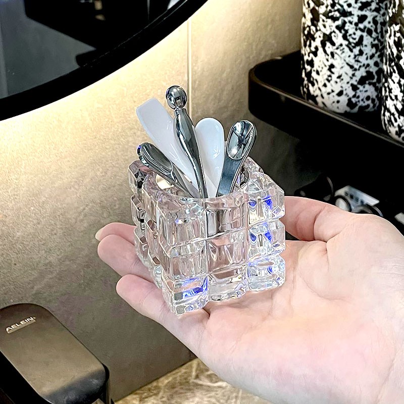 速发勺柜面霜挖取勺收纳盒浴室子镜固定器桌面放眼霜挑棒刷收纳架