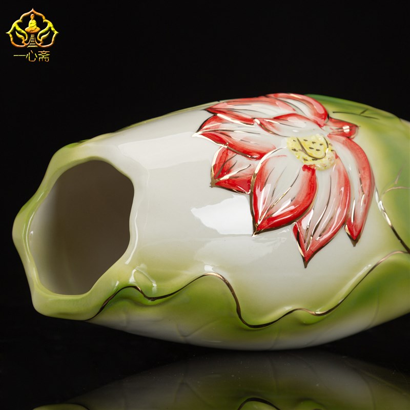 速发一心瓶 陶瓷佛前花瓶香插供品庭具供具摆件家用插花斋子一对