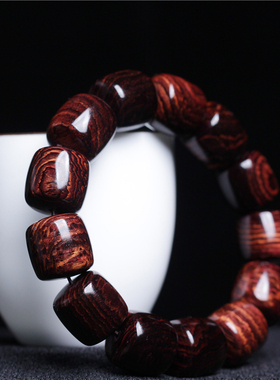 极速正宗黄花梨手串108颗桶珠紫C油梨时来运转吊坠男女老师傅手工