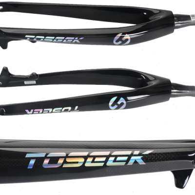 极速七彩镭射标g 椎管2627529寸碟煞全碳纤维登山车硬叉自行车前