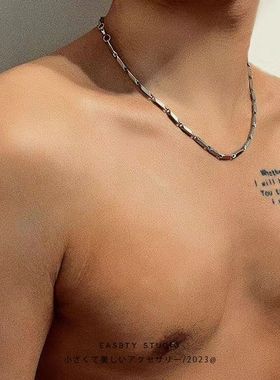 极速钛钢链子项链男潮个性简约银色菱形毛衣N链百搭女嘻哈帅气锁