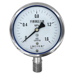 极速不锈钢压力表Y1m00BF水压液油气压表不锈钢耐震1Mpa负压真空