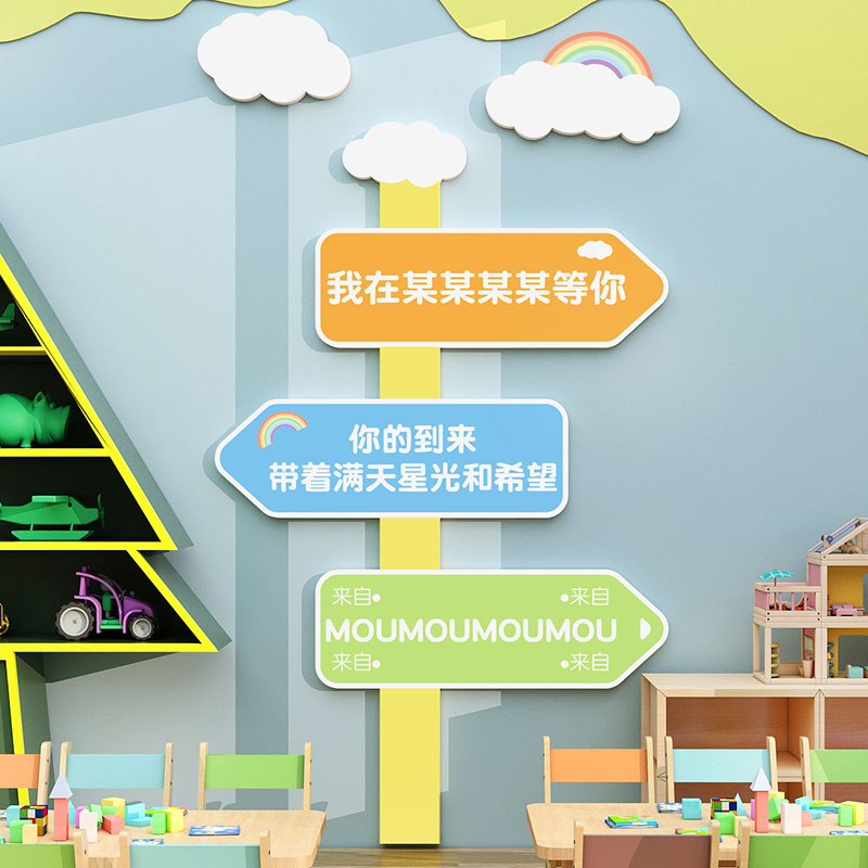 极速高端幼儿园墙m面装饰楼梯环创材料背景布置走廊主题文化墙成