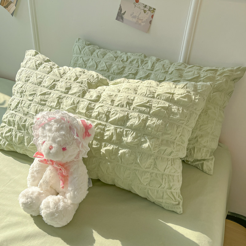 极速ins少女心泡泡纱水洗棉床上四件套小清新奶S油床单被套宿舍三,床上用品,床品套件/四件套/多件套,淘宝优惠券,粉丝福利购,淘宝优惠卷