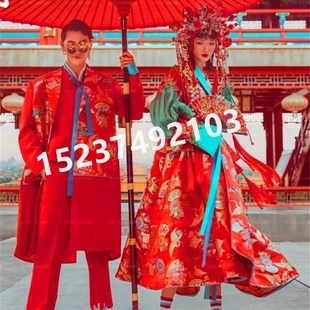 极速国潮2020新款 街头中国风戏曲戏剧国潮主题嘻哈摄W影婚纱礼服