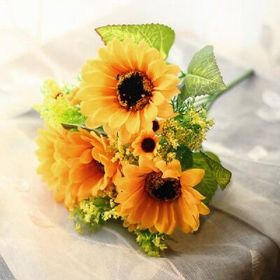 极速1 Bunch Artificial sFlower Decor Sunflower Bouquet For H