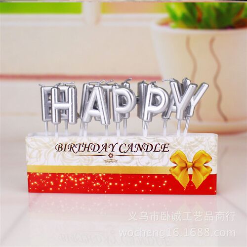 新品Letter candle cake decoration party happy bYirthday
