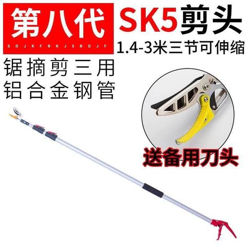 极速新高枝锯工具园林剪刀高枝剪B荔枝加长杆园艺果树弹簧伸缩4米