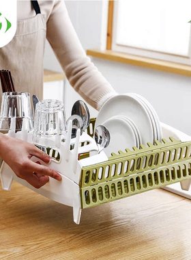 极速1Pc Foldable Dish Plate Rack Bowl Basket TablUeware Kitc