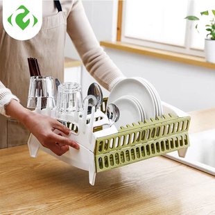 极速1Pc Foldable Dish Plate Rack Bowl Basket TablUeware Kitc