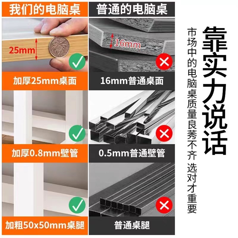 速发桌子定制尺寸定做加高85cm直播花店工作台70/60/50厘米电脑小