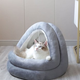 蒙古包猫屋房 通用猫咪用品半封闭式 极速猫窝狗窝冬季 保n暖床四季
