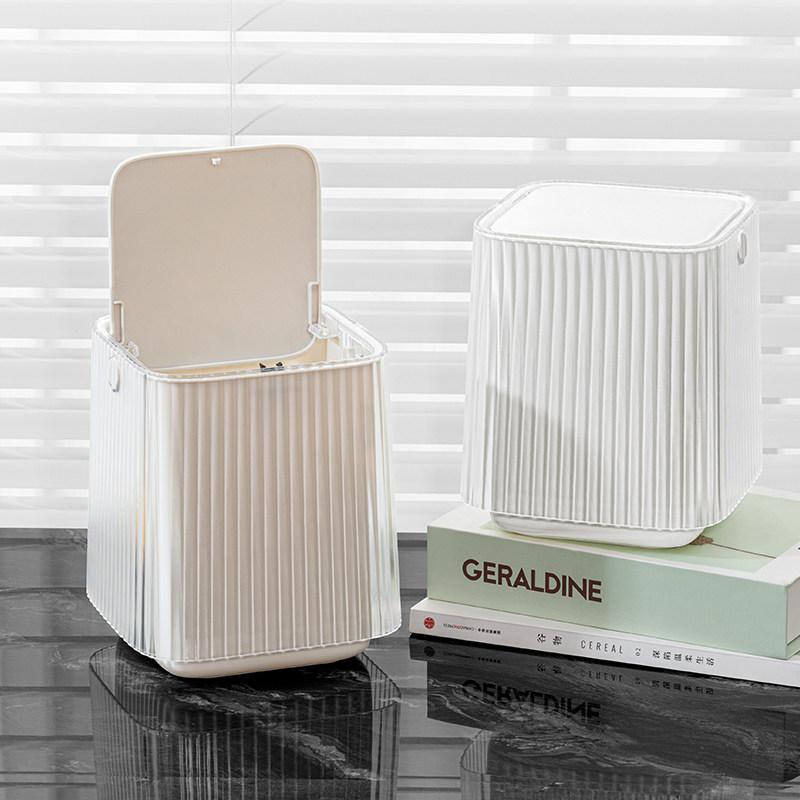 新品桌面垃圾桶迷你m家用可爱小号按压卧室带盖办公室ins网红拉轻