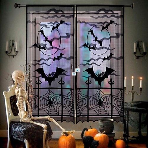 新品.Halloweein Decoration Lace Spider Web Tablecloth Firepl