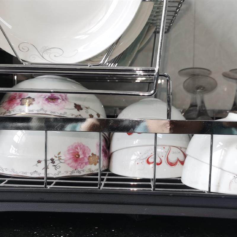 速发2023新款不锈钢厨房沥水碗碟架筷子水杯置物架家用台面双层大,厨房/烹饪用具,碗架,淘宝优惠券,粉丝福利购,淘宝优惠卷