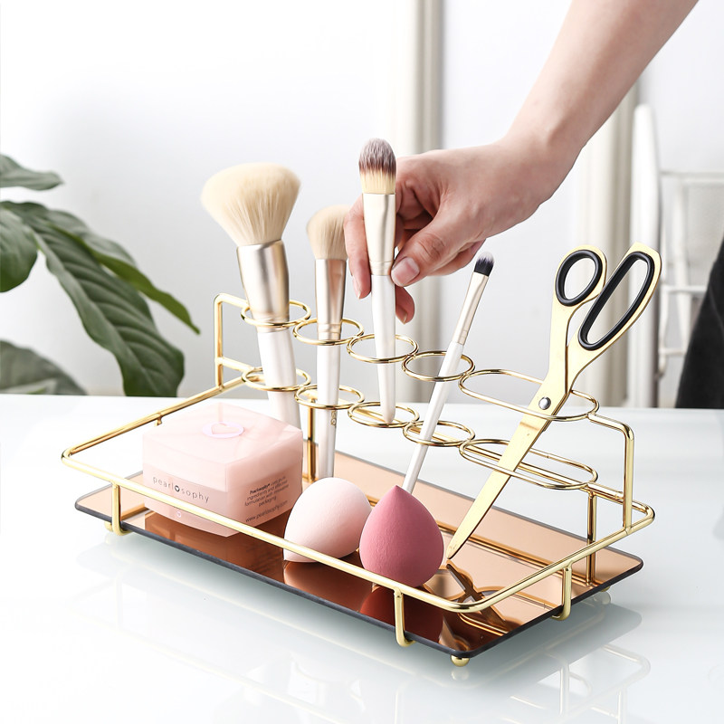 新品轻奢电d动牙刷置物架卫生间洗漱台收纳架桌面浴室台面化妆品