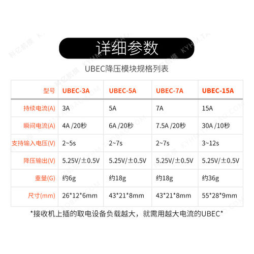 极速外置接收机UBEC5V降压模块3A 5A 7A 15PA外接稳压电源航模车