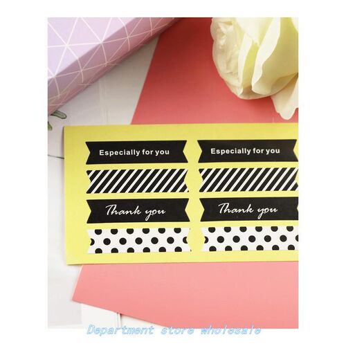 极速80PCS BlaCk StmriPE Dot hank You ESPECiallY for You CakE