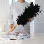 新品 黑色鸡毛掸子公鸡泳毛t除尘掸子打扫神器家务清洁家用车用羽