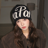 设计联名款 LVURT 法国 高颜值羊绒针织帽女高级感字母双面套头帽