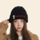 设计联名款 LVURT 法国 高品质羊绒针织时髦刺绣保暖护耳套头冷帽