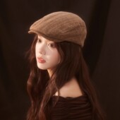 LVURT 文艺反戴条纹画家帽 潮牌复古前进帽女时尚 法国 设计联名款