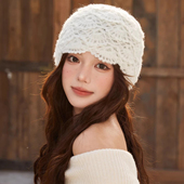 设计联名款 LVURT 法国 高品质双层手工钩花羊绒针织保暖花边冷帽