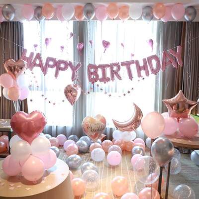 新品The romantic scene ofu happy birthday balloon set party
