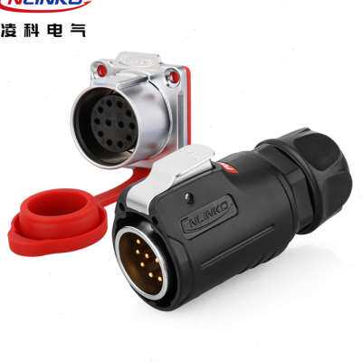 极速凌科aLP24大功率电流3-24芯多PIN针公母对插件防水航空插头连
