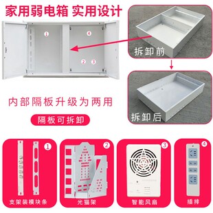极速弱电箱光纤入户信息箱多w媒体集线箱加厚大号家用暗装双开门