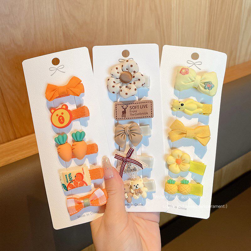 极速女童宝e宝全包布发夹婴儿不伤发可爱超萌汗毛夹儿童婴幼儿安