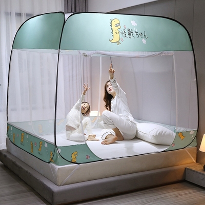 极速2021年新款夏天蚊帐家用免安D装可折叠蒙古包全底防摔儿童学