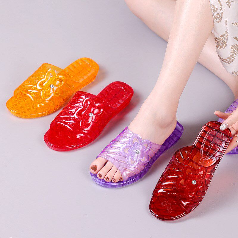 极速2025妈妈凉拖鞋居水晶果z冻拖鞋女式塑料不臭脚老式硬底防滑