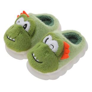 极速儿童棉拖鞋男孩冬季卡通恐龙中小童女宝宝毛拖室Y内防滑男童