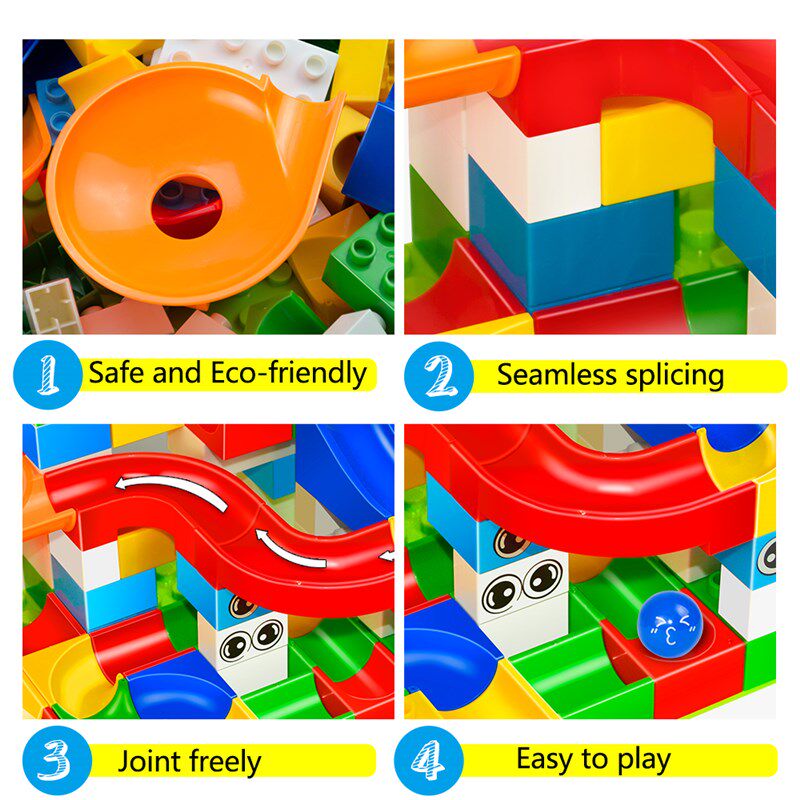 极速74-308PCS Marble Race Run Maze Ball Track BRuilding Bloc