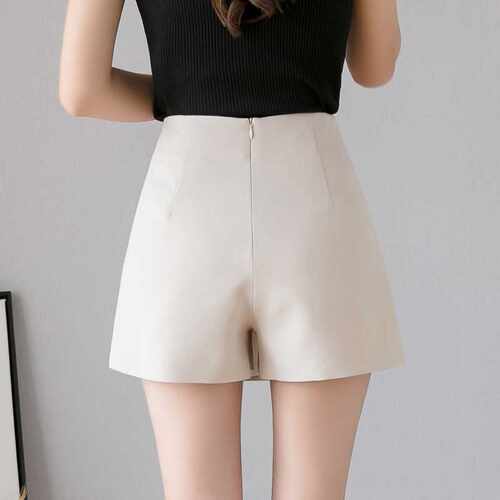 新品Korean version of high waist Dand wide leg shorts for fe
