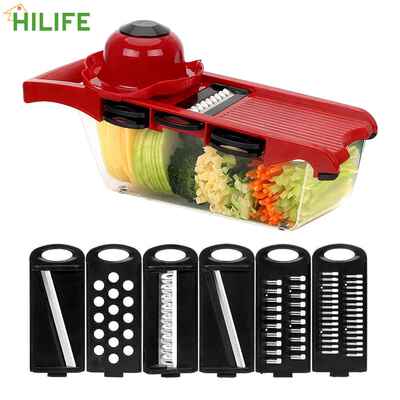 极速HILIFE Vegetable Mandolixne Slicer 6 Blades Slicer Kitch