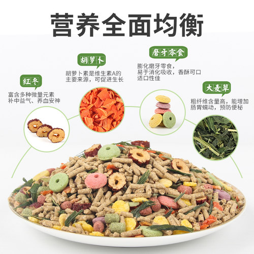 新品兔粮兔饲料i专用全粮草10斤装宠物用品垂耳兔侏儒成兔幼兔兔
