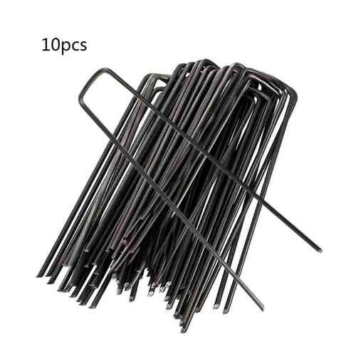 极速10a Pcs Ushape Garden Staples Ground Stakes Pegs Garden